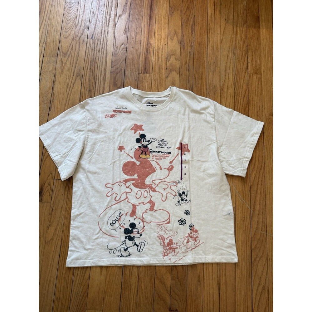 NWT Mickey Mouse t-shirt women XL 100% cotton neutral Disney Jerry Leigh